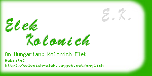 elek kolonich business card